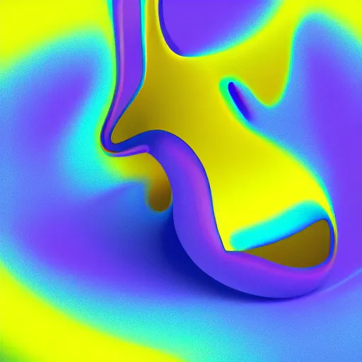 Image similar to yellow swirl abstract figure, blue background, octane render, cinema 4 d