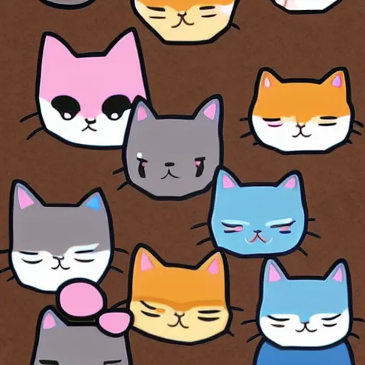 Prompt: Kawaii Cat in the style of redbubble stickers, art by artgerm