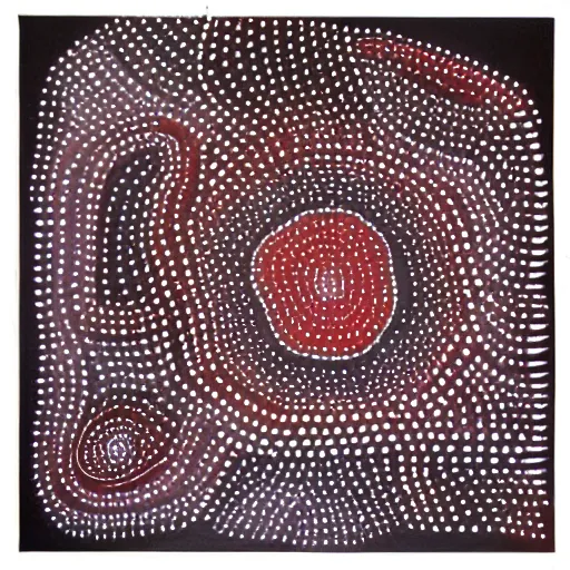 Image similar to earth painted in the style of australian aboriginal art, detailed painting, dot painting, dreamtime, pastel blush color palette, indigenous, ochre papunya tula,