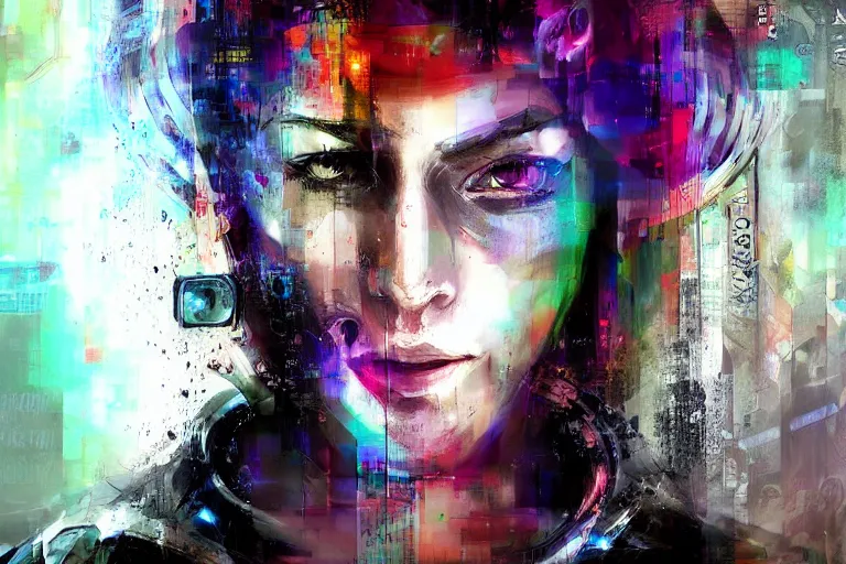 Image similar to cyberpunk woman's portrait art by yossi kotler