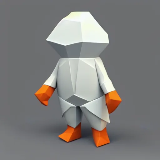 Image similar to poorly rendered low poly 3d model of a popular cartoon character