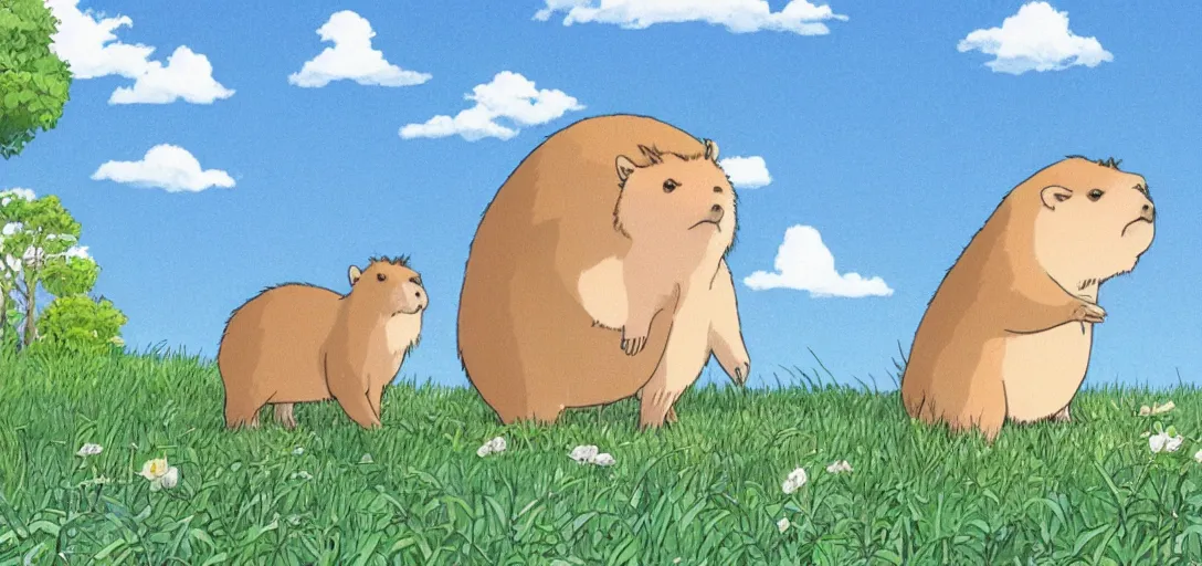 Image similar to Capybara in Studio Ghibli Style