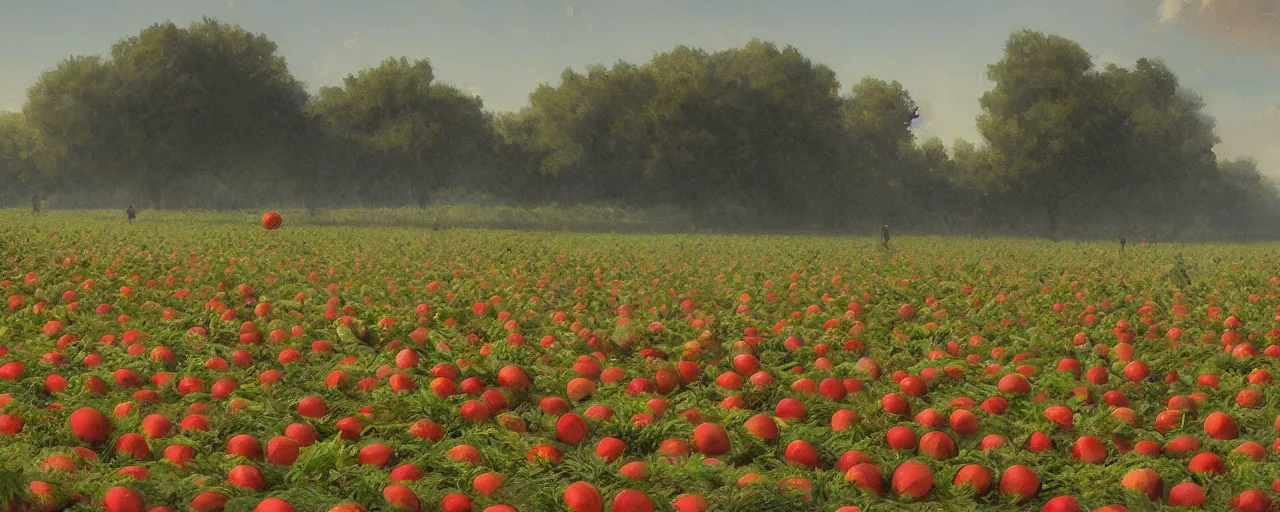 Image similar to field of watermelons, greg rutkowski