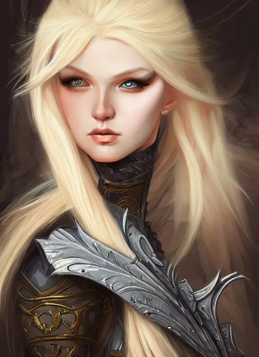 Prompt: blonde combat fairy venizian era, dark fantasy, extremely detailed, sharp focus, portrait, smooth, digital illustration, by rossdraws, frank franzzeta