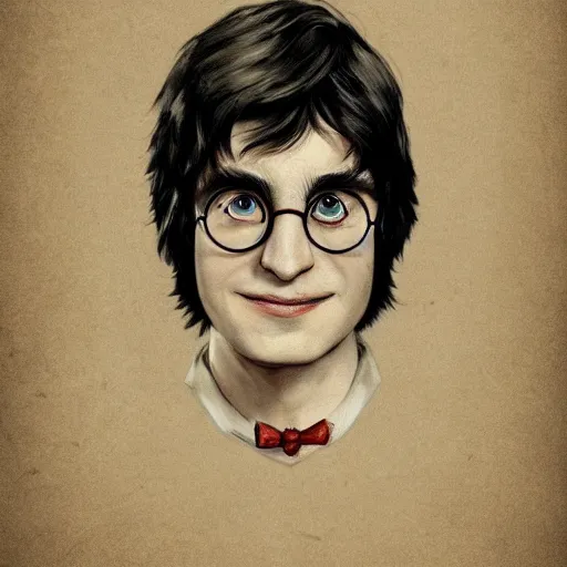 Prompt: a portrait of old harry potter, trending on artstation