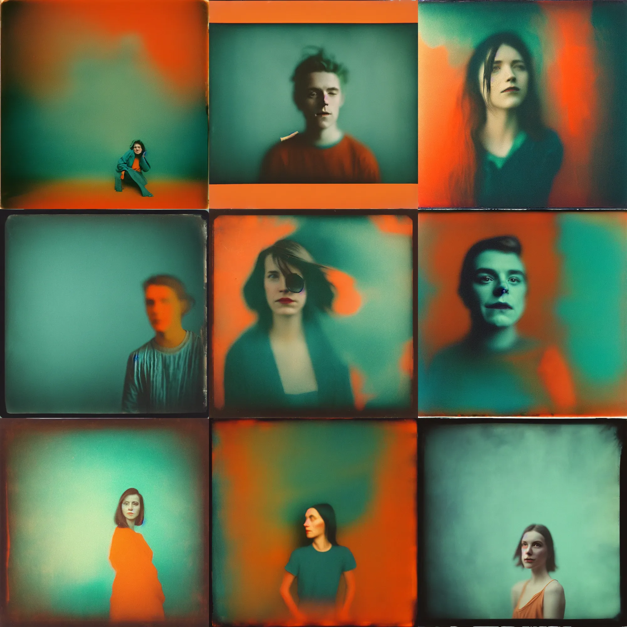 Prompt: kodak portra 4 0 0, wetplate, motion blur, portrait photo of a backdrop, coloured in teal and orange, by britt marling