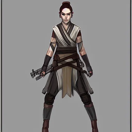 Image similar to ryan church concept art sketch star wars sith rey character reference sheet