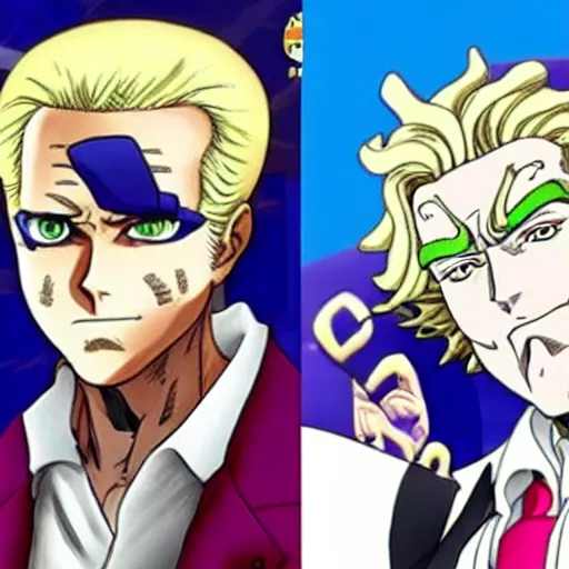 Image similar to Biden in JoJo's bizarre adventure anime style