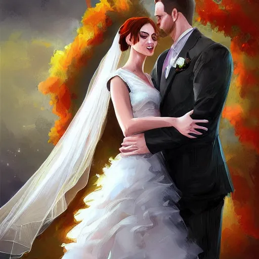 Prompt: wedding, digital painting, ultradetailed, artstation, oil painting, ultradetailed, artstation