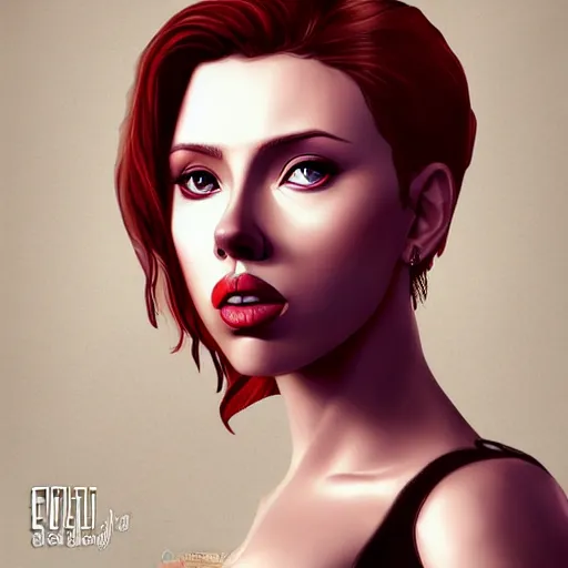 Image similar to scarlet Johansson in the style of a fantasy hero, digital art, artstation