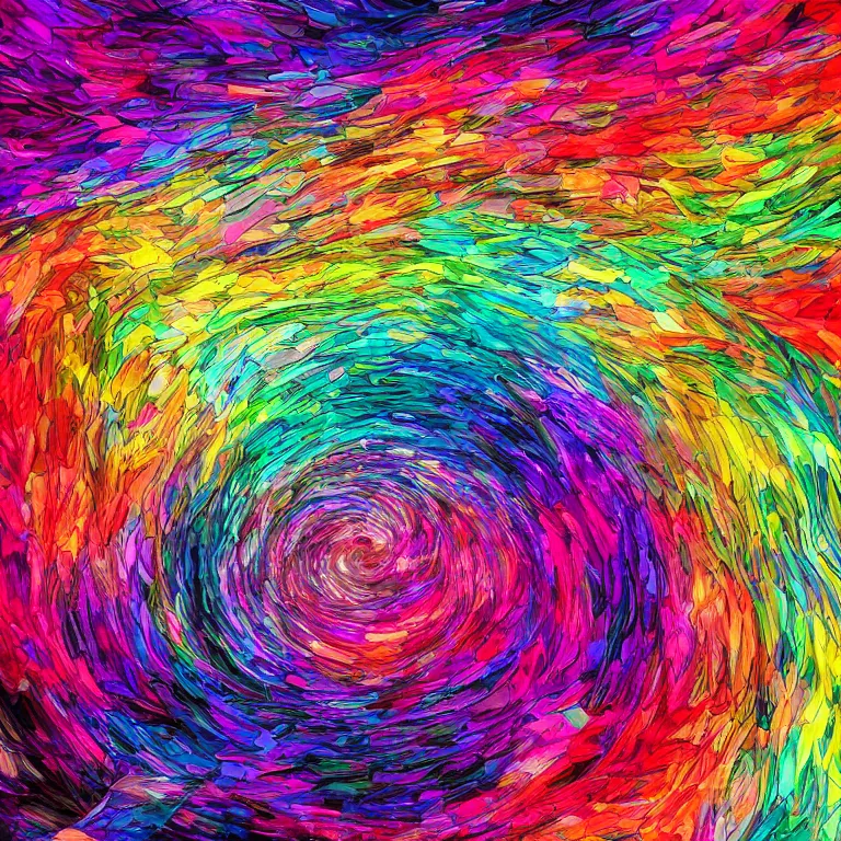 Image similar to Emilia Clarke, beautiful digital art, trippy rainbow art