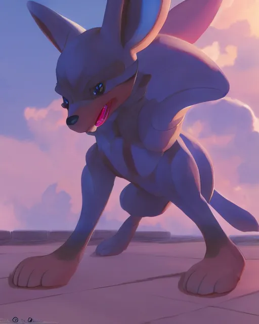 Prompt: lucario, full shot, atmospheric lighting, detailed face, by makoto shinkai, stanley artger m lau, wlop, rossdraws, james jean, andrei riabovitchev, marc simonetti, krenz c