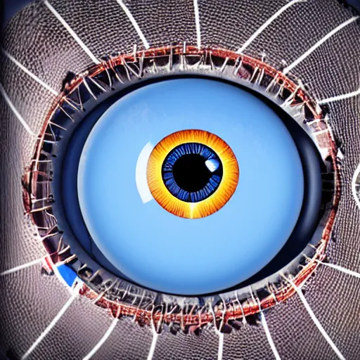 Image similar to an eye with a soccer stadium as the pupil