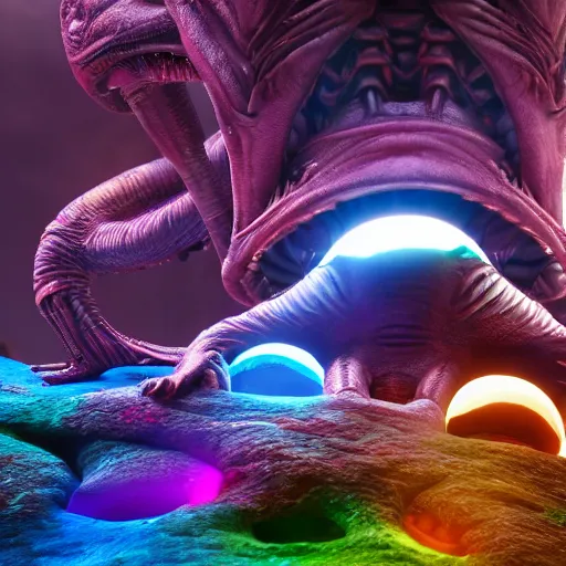 Prompt: macro photo of alien lifeforms colorful, full body, 8k photorealistic, cinematic lighting, detailed, photorealistic, unreal engine