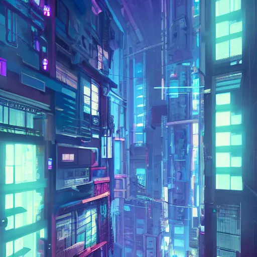 Image similar to the cyberpunk apartment, render, octane, 4k, highly detailed, vivid colors, high definition, by James Gilleard and Makoto Shinkai and Victo Ngai