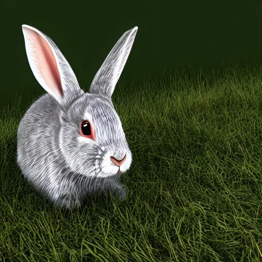 Image similar to rabbit with Realistic graphics, 3d render,