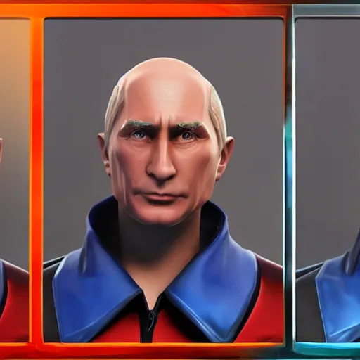 Image similar to vladimir putin as fortnite character, gameplay screenshot