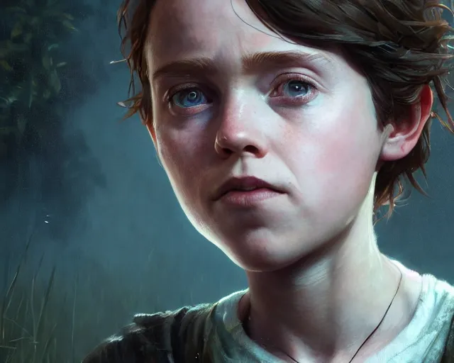 Prompt: highly detailed portrait of sophia lillis, in the last of us, stephen bliss, unreal engine, fantasy art by greg rutkowski, loish, rhads, ferdinand knab, makoto shinkai and lois van baarle, ilya kuvshinov, rossdraws, tom bagshaw, global illumination, radiant light, detailed and intricate environment