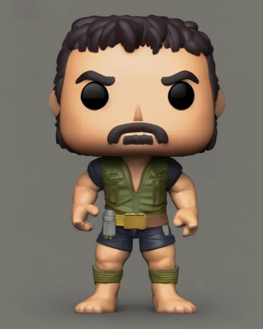 Image similar to full body 3d render of Rambo as a funko pop, studio lighting, white background, blender, trending on artstation, 8k, highly detailed