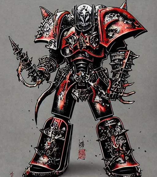 Image similar to wh 4 0 k chaos lord knight, metal couture by yuko shimizu