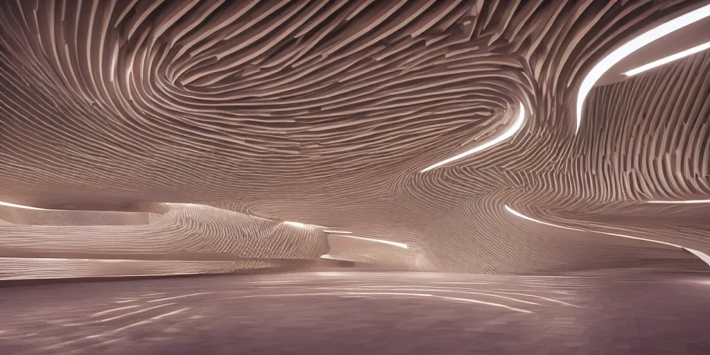 Image similar to extremely detailed stunning beautiful futuristic smooth curvilinear museum interior, smooth clean texture, colorful, hyper real, 8k, 3D cinematic volume light