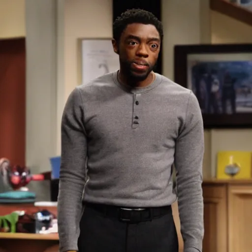 Image similar to chadwick boseman on the big bang theory