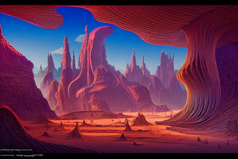 Prompt: photograph of vast and detailed cinematic set design, in a world inspired by jean giraud moebius and geoff darrow. cinematic, elegant, professional studio light, real dlsr photography, sharp focus, 4 k, ultra hd, sense of awe