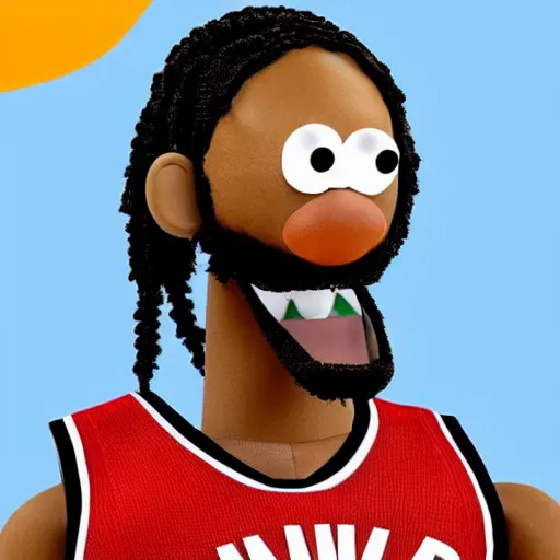 Image similar to kawhi lenard as a muppet playing in the nba