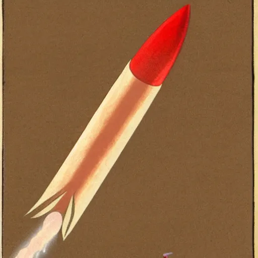 Image similar to a flesh - colored rocket launching into the orchid galaxy