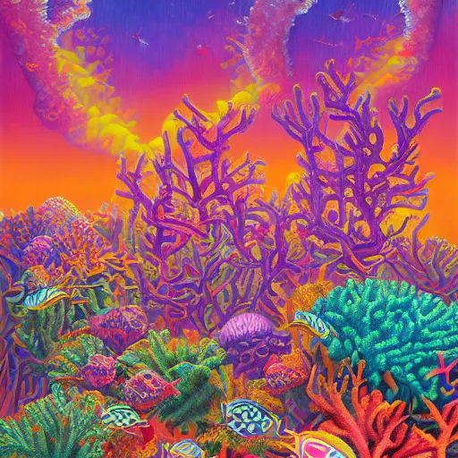 intricate five star coral reef community by casey