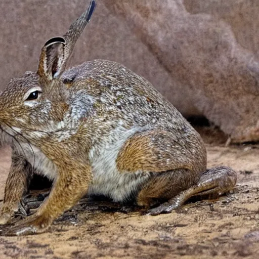 Prompt: the representative from alabama, a man with the physical characteristics of a jackrabbit and a toad