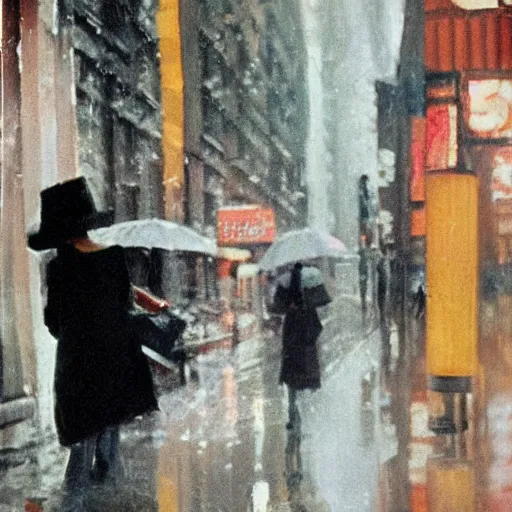 Image similar to rainy new York daydream by Saul Leiter