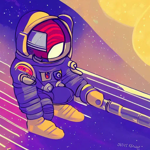 Image similar to niko oneshot as an astronaut, digital art #OneshotGame