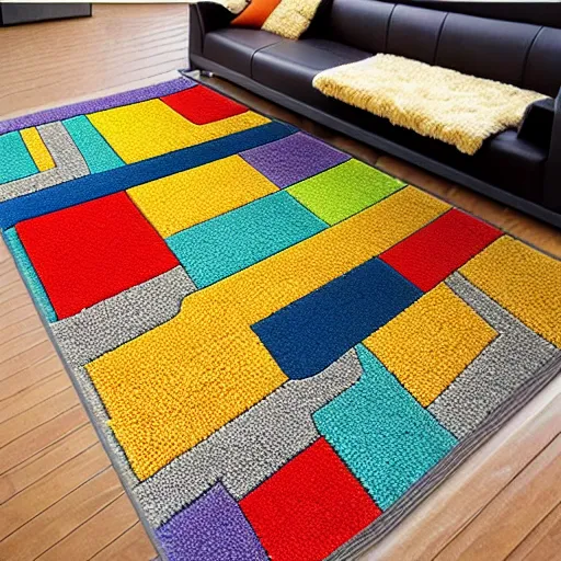 Image similar to an elaborate and dense kids road map carpet rug, detailed