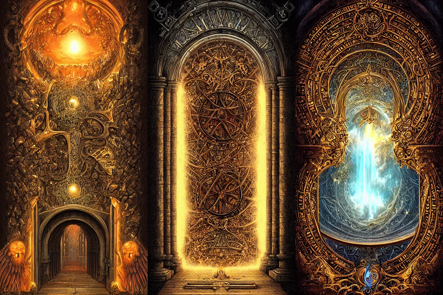 Prompt: The gate to the eternal kingdom of Mathematics, fantasy, digital art, HD, detailed.