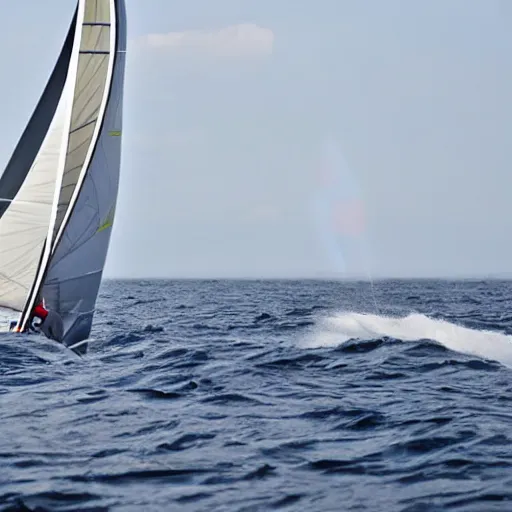 Prompt: action shot of merit 25 with spinnaker #sailing #dslr