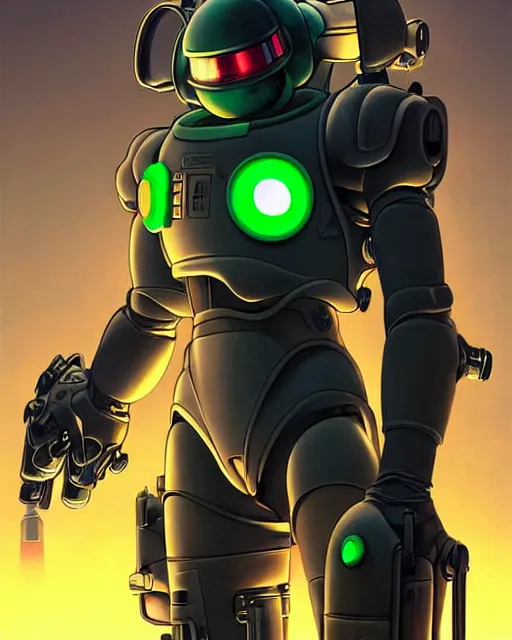 Image similar to luigi in a mech scifi suit with rockets and small lights by ilya kuvshinov, gigachad body by krista sudmalis, fantasy character portrait, futuristic background by laurie greasley, ultra realistic, concept art, intricate details, elegent, digital painting, smooth, sharp focus, illustration, art by artgerm and greg rutkowski and alphonse mucha