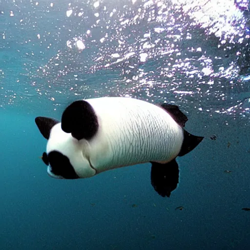 Image similar to photo of a fish in the ocean that looks like a panda