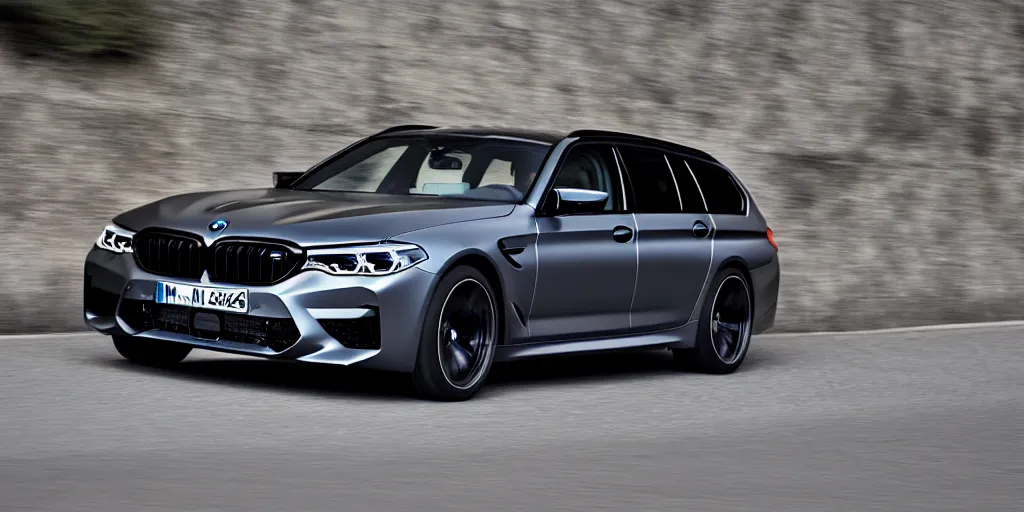 Prompt: “2019 BMW M5 Wagon, very dark metallic grey, ultra realistic, 8k, high detail”