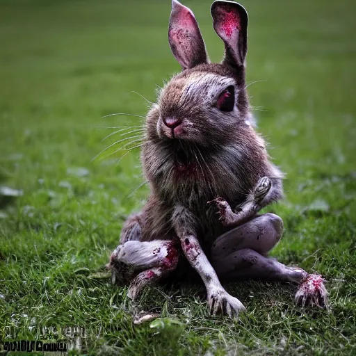 Prompt: infected zombie rabbit