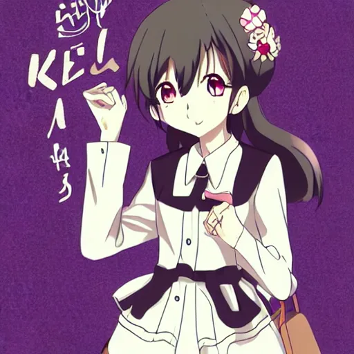 Image similar to a cute girl wearing elegant clothes, anime key visual, typography,