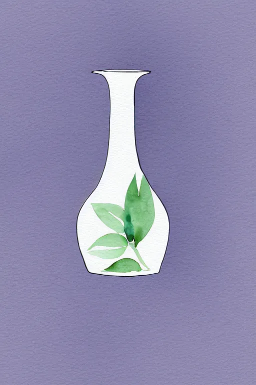 Image similar to minimalist watercolor art of a vase, illustration, vector art