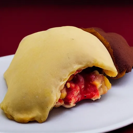 Image similar to a cake made of panzerotti, food photography