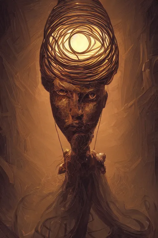 Image similar to portrait of windchime hundred-handed one brute physically accurate, moody dynamic lighting, very very intricate, very very elegant, highly detailed, digital painting, artstation, in the style of Rob Lefield and Dan Mumford , trending on artstation, digital art,surrealism ,macro,blueprint ,vaporwave ,