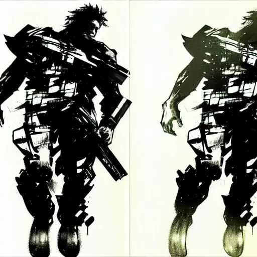 Image similar to beautiful videogame concept art of danny devito, daniel michael devito jr. from metal gear solid, by yoji shinkawa