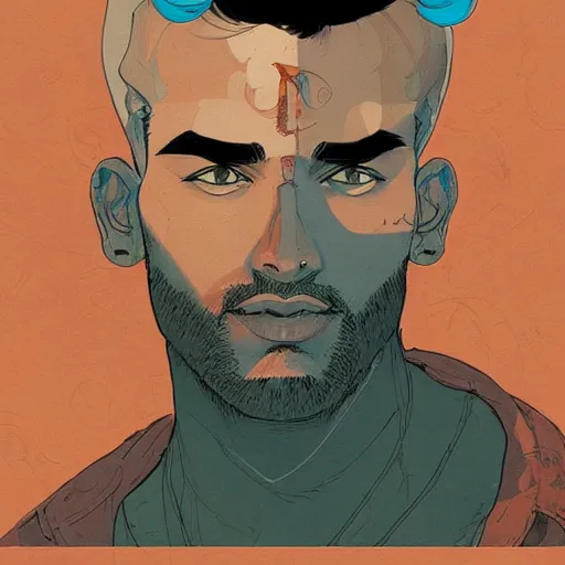 Prompt: a study of cell shaded portrait of a Handsome Indian man with turnban concept art, llustration, post grunge, concept art by josan gonzales and wlop, by james jean, Victo ngai, David Rubín, Mike Mignola, Laurie Greasley, highly detailed, sharp focus, alien, Trending on Artstation, HQ, deviantart, art by artgem