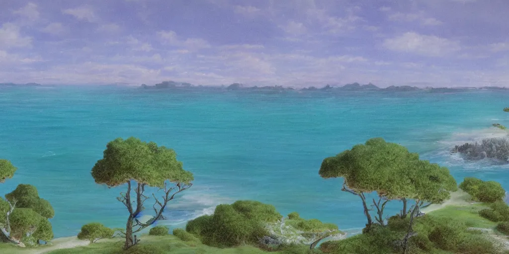 Prompt: The Emerald Coast, matte painting