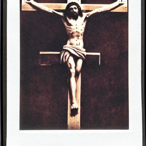 Image similar to Polaroid Photo hidden camera of the crucifixion of Christ