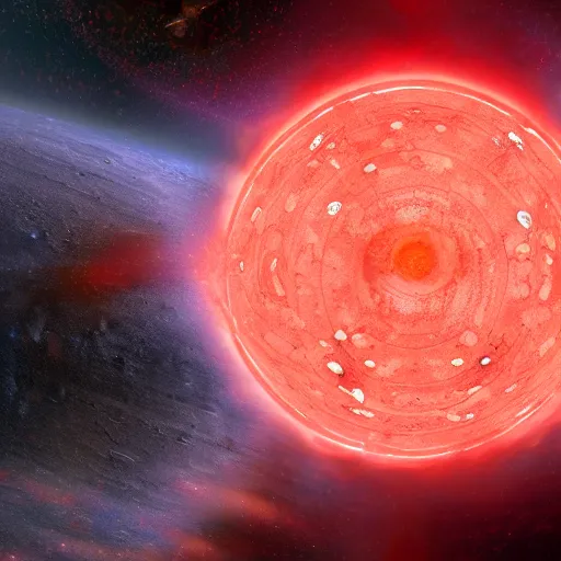 Image similar to a dyson sphere surrounding a red giant prior to collapsing