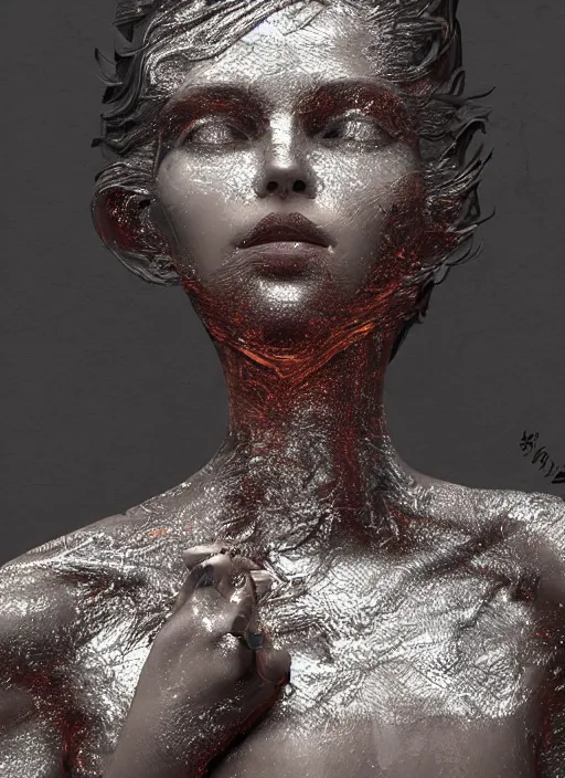 Image similar to sculpture made of flame, portrait, female, future, torch, fire, harper's bazaar, vogue, fashion magazine, intricate, concept art, close up, ornate, luxury, elite, elegant, trending on artstation, by ruan jia, by Kenneth Willardt, by ross tran, by WLOP, by Andrei Riabovitchev,